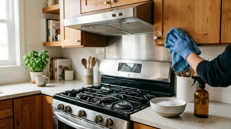 How to Remove Kitchen Grease Buildup (Cabinets, Stove Top, Range Hood)